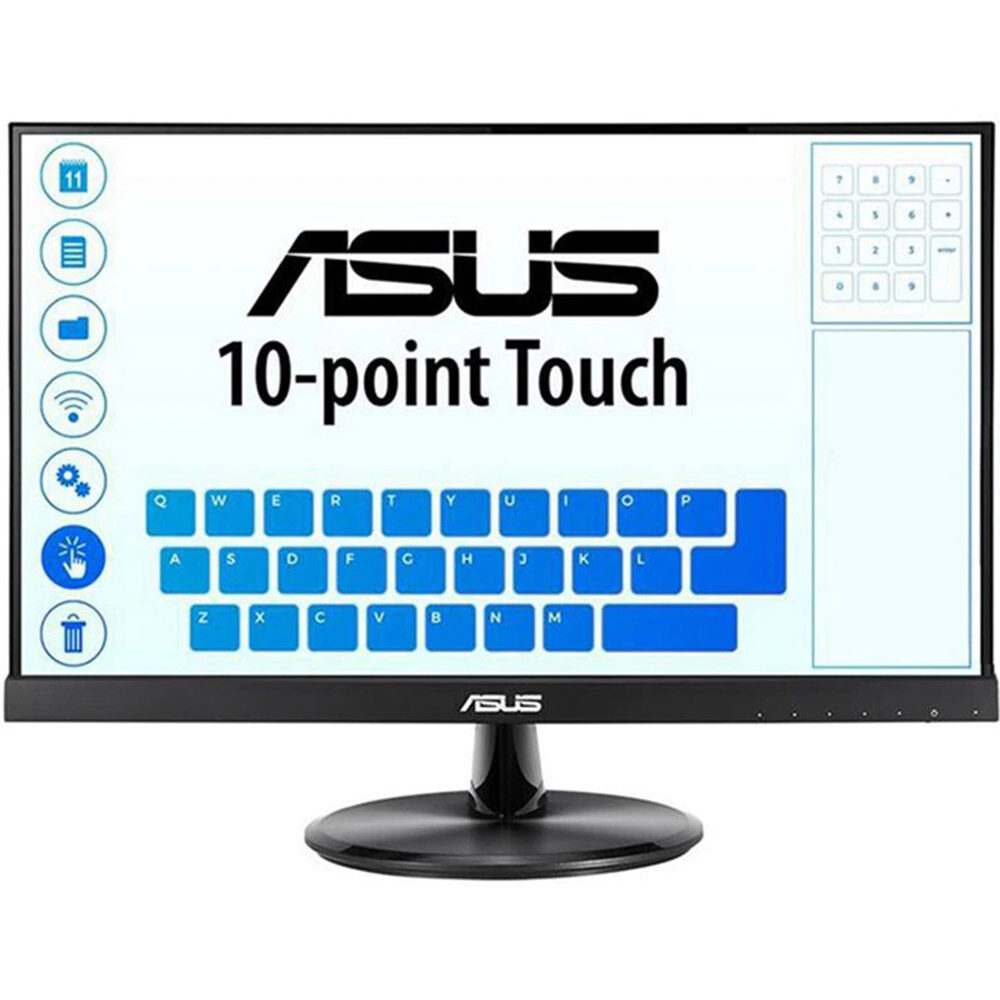 Monitor LED IPS ASUS 21.5 inch, 10 point Touch Monitor, 5ms, HDMI, Flicker free, Low Blue Light, Negru, VT229H