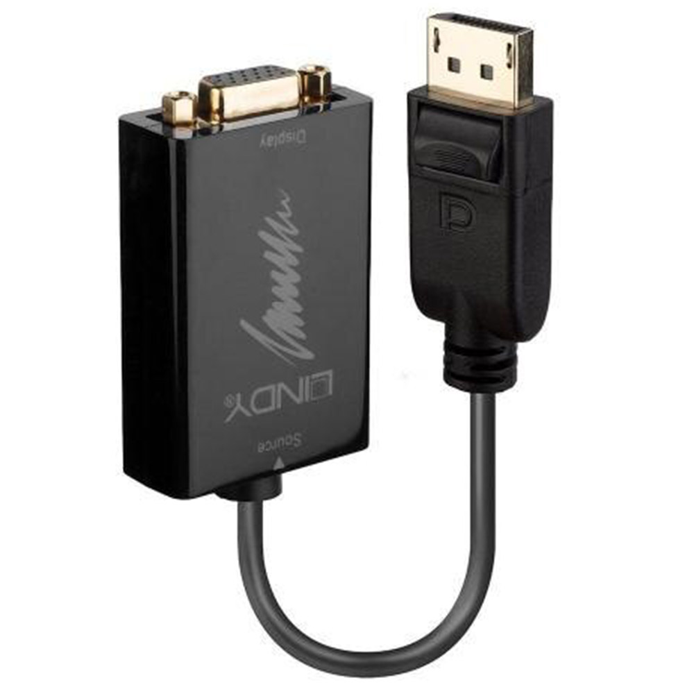 Adaptor Lindy LY-41006, Displayport - VGA, Negru