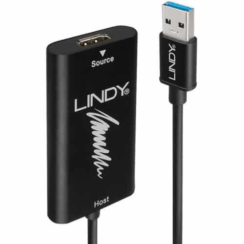 Media convertor Lindy HDMI la USB 3.0 Video Capture Device, negru
