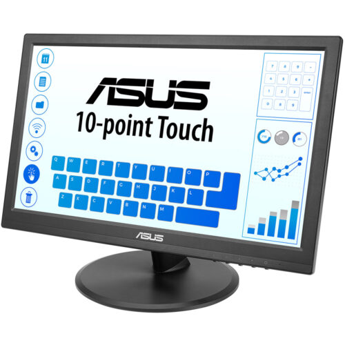 Monitor Asus VT168HR, 15.6 inch, 10 point multi-touch, 5 ms, Flicker free, Low bluelight, HDMI, D-sub, VESA, Negru
