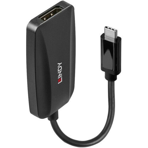 Adaptor Lindy, USB Type C to DisplayPort 1.4, Negru