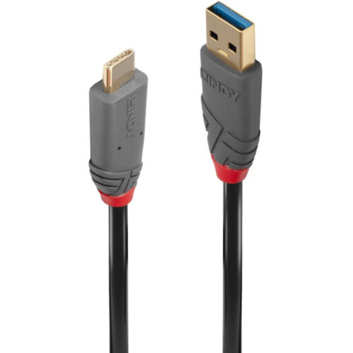 Cablu Lindy, 1m, USB 3.2 Type A to Type C, 5A, Negru
