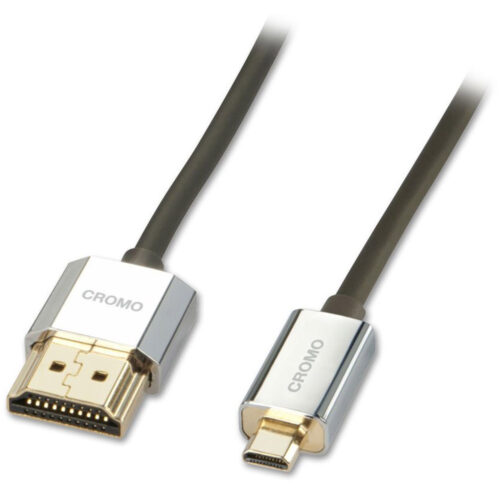 Cablu Lindy, 2m, Cromo Slim High Speed HDMI to Micro HDMI, Negru