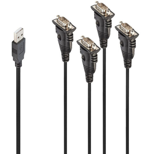 Cablu Lindy, USB to 4 Port Serial Converter, Negru