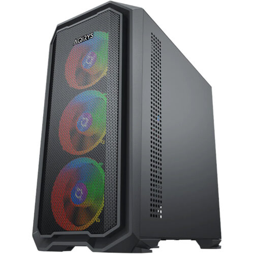 Carcasa PC Aqirys Wezen, Mid Tower, ATX, iluminare ARGB, Negru, AQRYS_WEZENBK