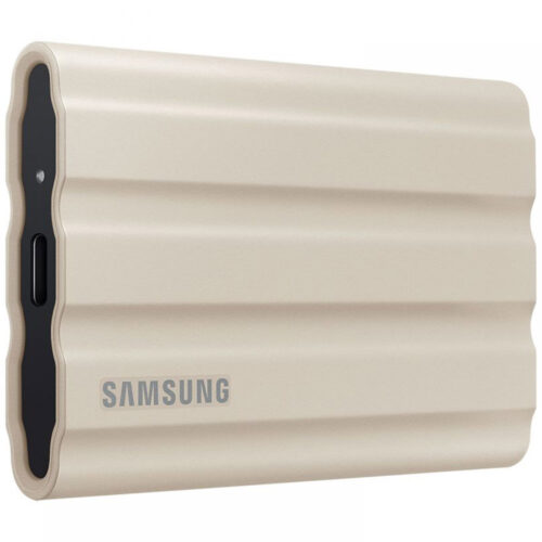 SSD Extern Samsung Portable T7 Shield, 2.5 inch, 2TB, USB-A 3.2, USB-C 3.2, 540Mb/s, Beige
