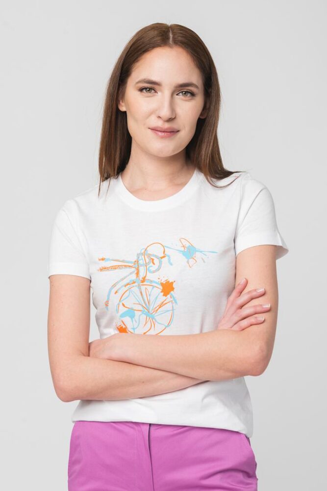 TSHIRT CASUAL F BICICLETA COLOR WHITE-L