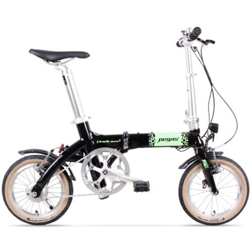Bicicleta Pliabila Pegas Practic Dinamic E-Bike, cadru aluminiu, 1 viteza, roti 14 inch, Negru Stelar - Resigilat