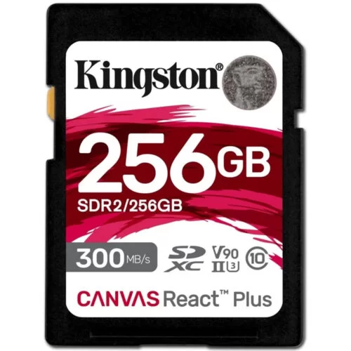 Card memorie Kingston Canvas React Plus SDXC, 256GB, 300MB/s, Clasa 10, SDR2/256GB