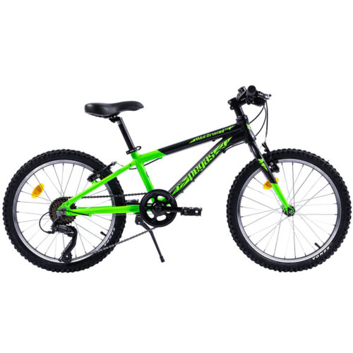 Bicicleta Pegas Mini Drumet 20 inch, MTB copii, Negru / Verde