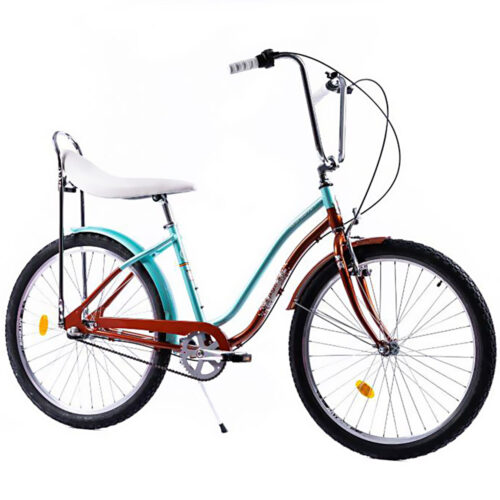 Bicicleta Pegas Strada 2, 26 inch, cadru aluminiu, maro / verde