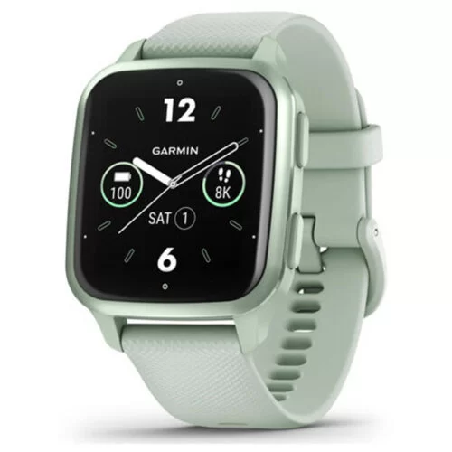 Ceas Smartwatch Garmin Venu SQ2, 1.41 inch, Curea Silicon, Water Proof, Cool Mint/Metallic Mint, 010-02701-12