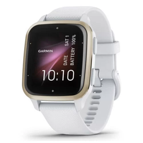 Ceas Smartwatch Garmin Venu SQ2, 1.41 inch, Curea Silicon, Water Proof, White Cream Gold, 010-02701-11