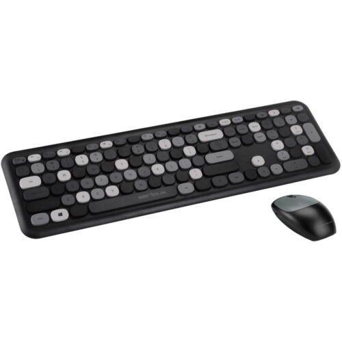 Kit tastatura si mouse Serioux Colourful 9920BK, Wireless, Negru, SRX9920BK