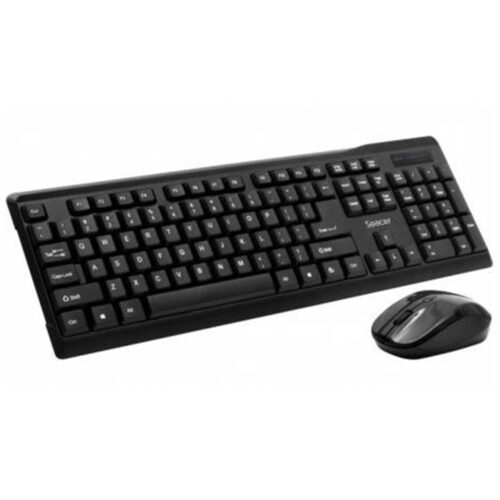 Kit Wireless Tastatura si Mouse optic Spacer SPDS-1100, USB, Negru