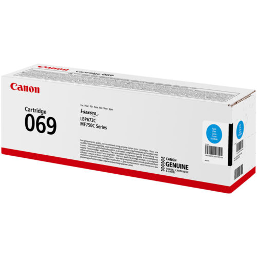 Toner Canon CRG069C, 1.900 pagini, Cyan, Compatibil cu i-Sensys LBP673Cdw, MF754Cdw, MF752Cdw