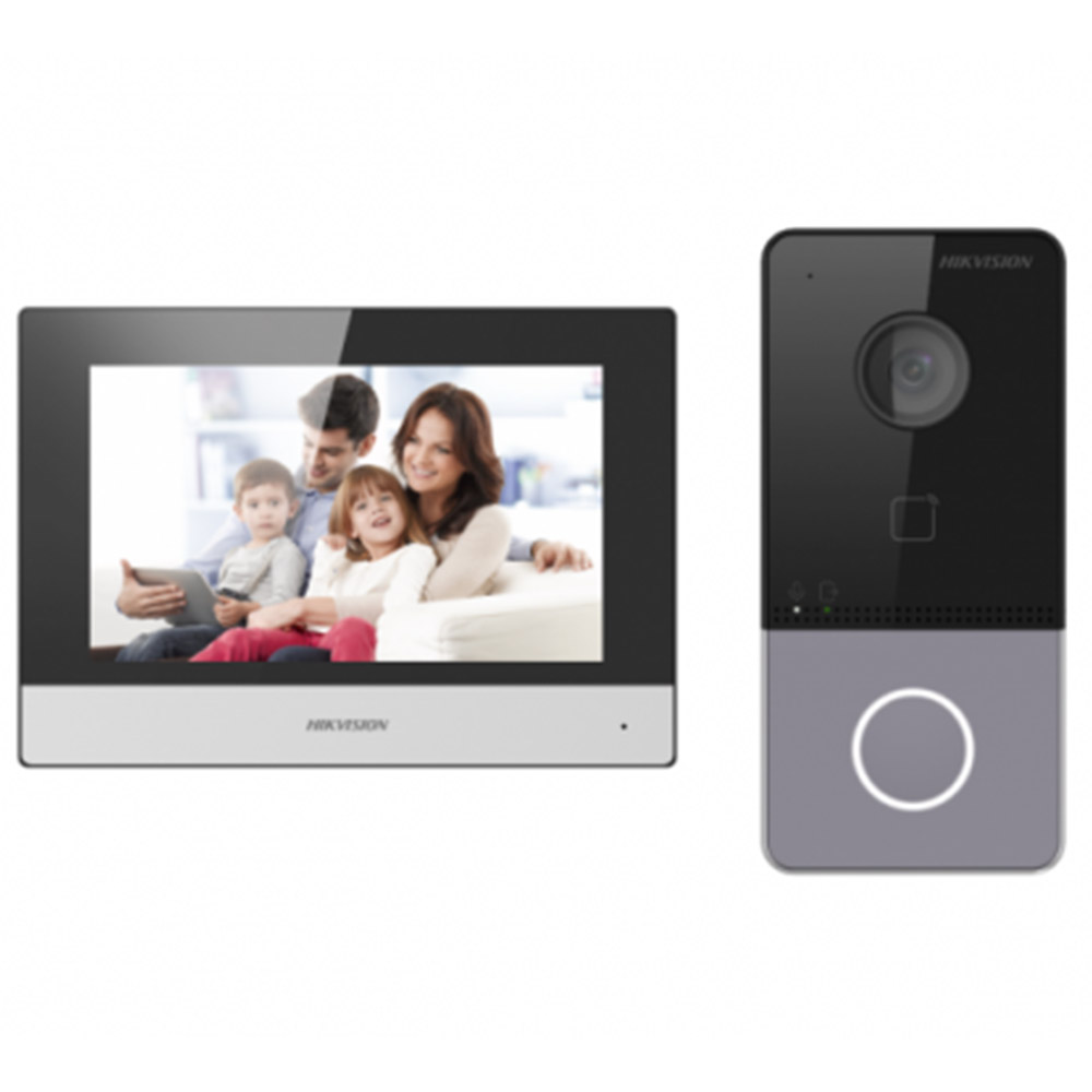 Kit post videointerfon IP Hikvision DS-KIS603-P(C), 7 inch touch screen, 256MB RAM, Wifi