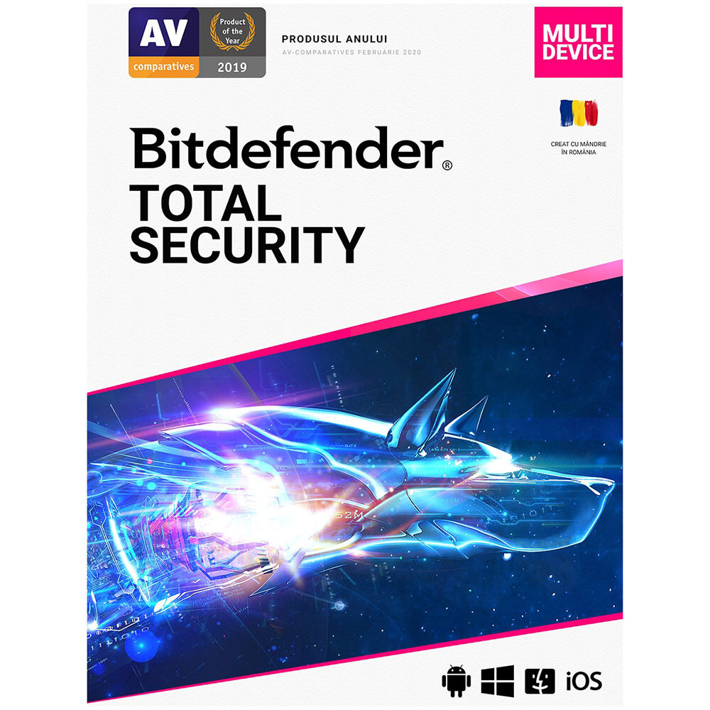 Licenta retail Bitdefender Total Security, 2 ani, 10 dispozitive, New, TS03ZZCSN2410BEN