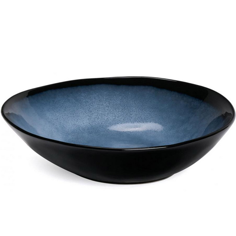 Bol oval ceramica Serenity 20 cm, Art of Dining by Heinner, Multiplu de 6 bucati, Albastru Negru, HR-LH-BO20