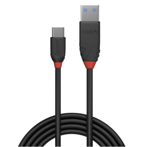 Cablu de date Lindy LY-36917, USB-A - USB-C, 1.5m, Negru
