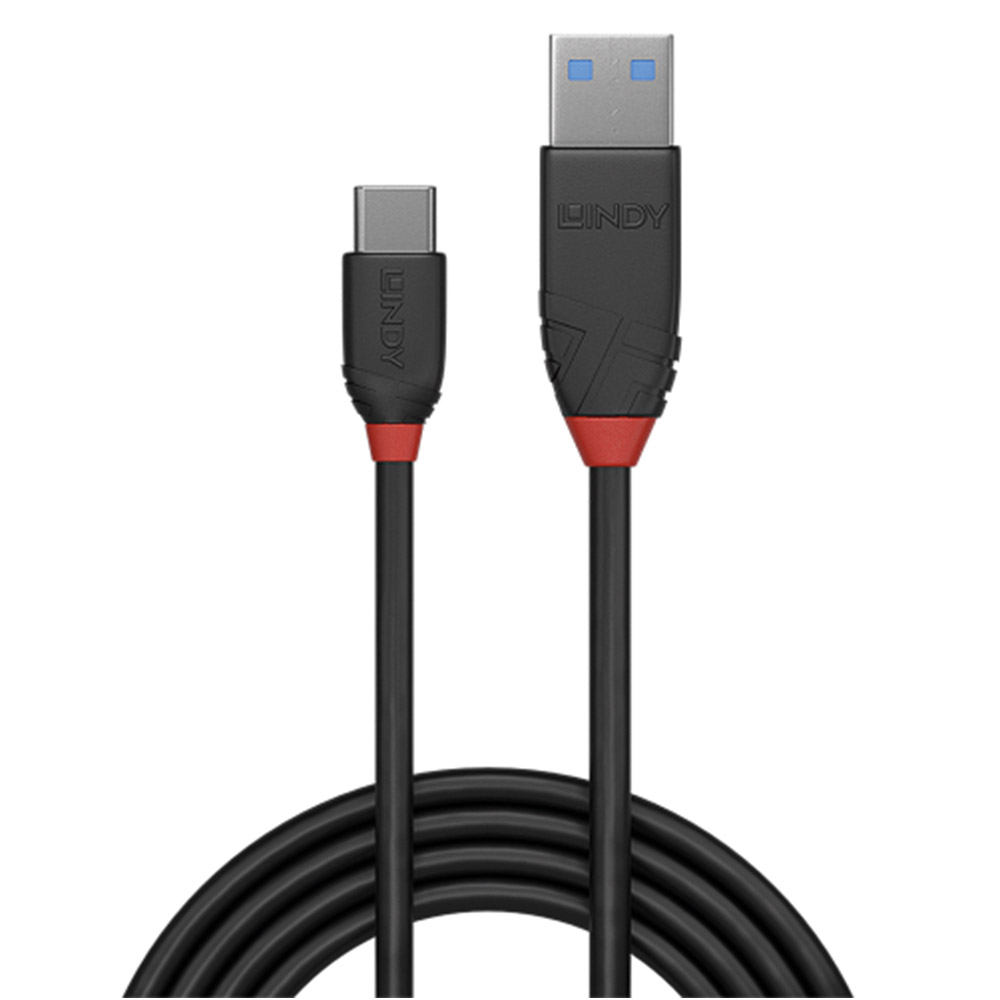 Cablu de date Lindy LY-36917, USB-A - USB-C, 1.5m, Negru
