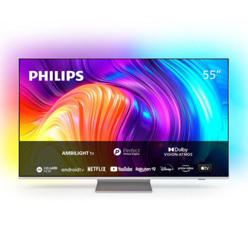 Televizor LED Philips 55PUS8807/12, Smart Android, 4K, Ultra HD, 55 inch, 100Hz, Wi-Fi, CI+, HDMI, USB, Argintiu