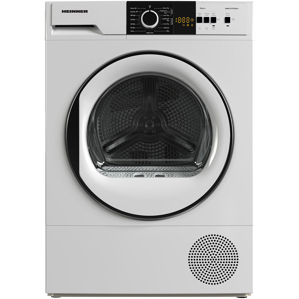 Uscator de rufe Heinner HHPD-V7T1CHA++, 7 kg, 15 programe, Clasa A++, Display LED, Alb