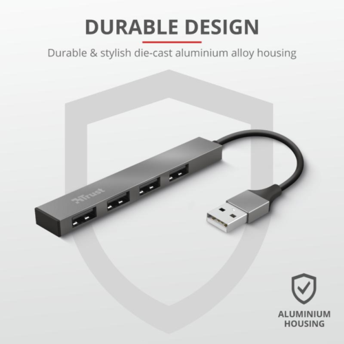 Hub USB Trust Halyx Aluminium