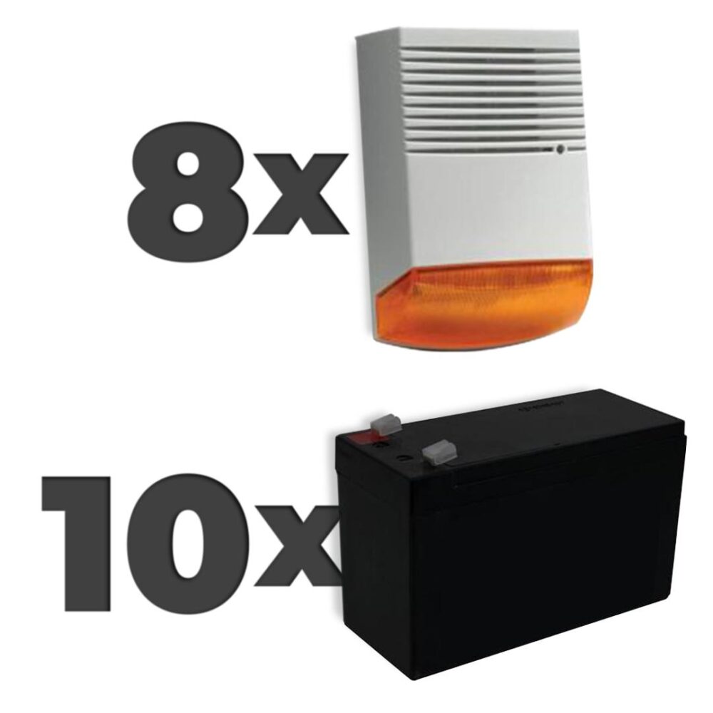 Kit bax 8  X sirena exterior BS-OS359 si 10 x acumulator 7A/12V