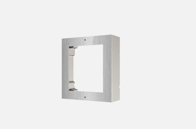 Panou frontal pentru un modul videointerfon modular Hikvision DS-KD- ACW1/S; montare aplicata; material otel inoxidabil; dimensiuni: 117mm x 1 07mm x4mm;