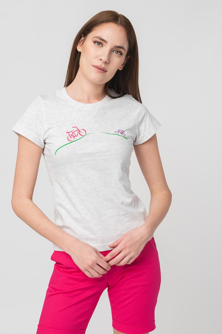 TRICOU CASUAL BICICLETE FAMILIE FEMEI LIGHT GREY-XL