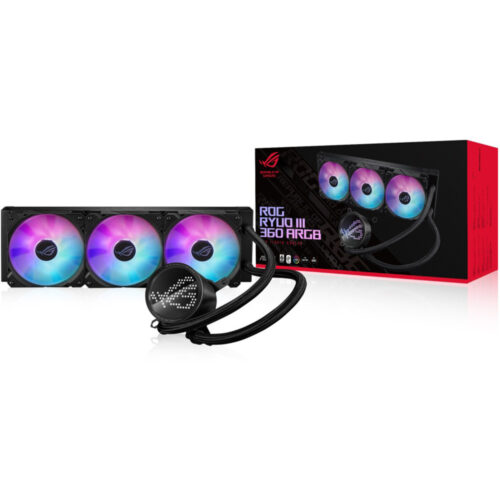 Cooler CPU Asus ROG RYUO III 360 ARGB, Racire lichida, Pompa Asetek generatia 8, LED Display, Ventilatoare ARGB, ROG RYUO III 360 A