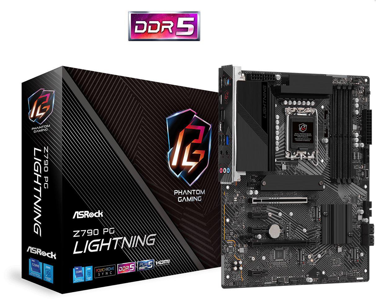Placa de baza Asrock Z790 PG LIGHTNING LGA 1700  Supports 13th Gen & 12th Gen Intel® Core™ Processors 14+1+1 Phase Power Design