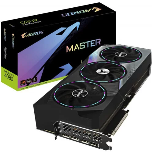 Placa video Gigabyte Aorus GeForce RTX 4080 Master, 16GB GDDR6X, PCI-E, HDMI, N4080AORUS M-16GD
