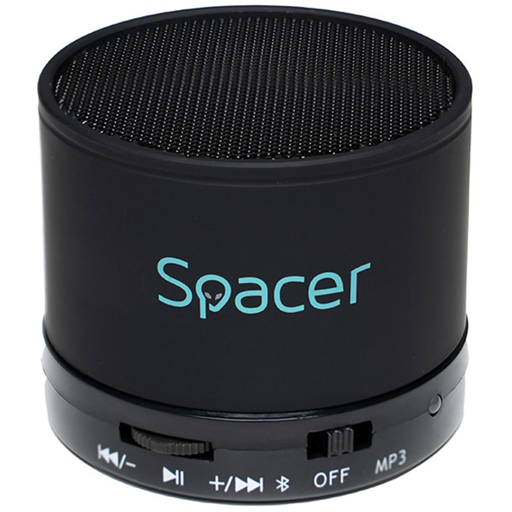 Boxa Portabila Spacer Topper SPB-TOPPER-BLK, 3W, 520mAh, Bluetooth, Radio, MicroSD, Negru