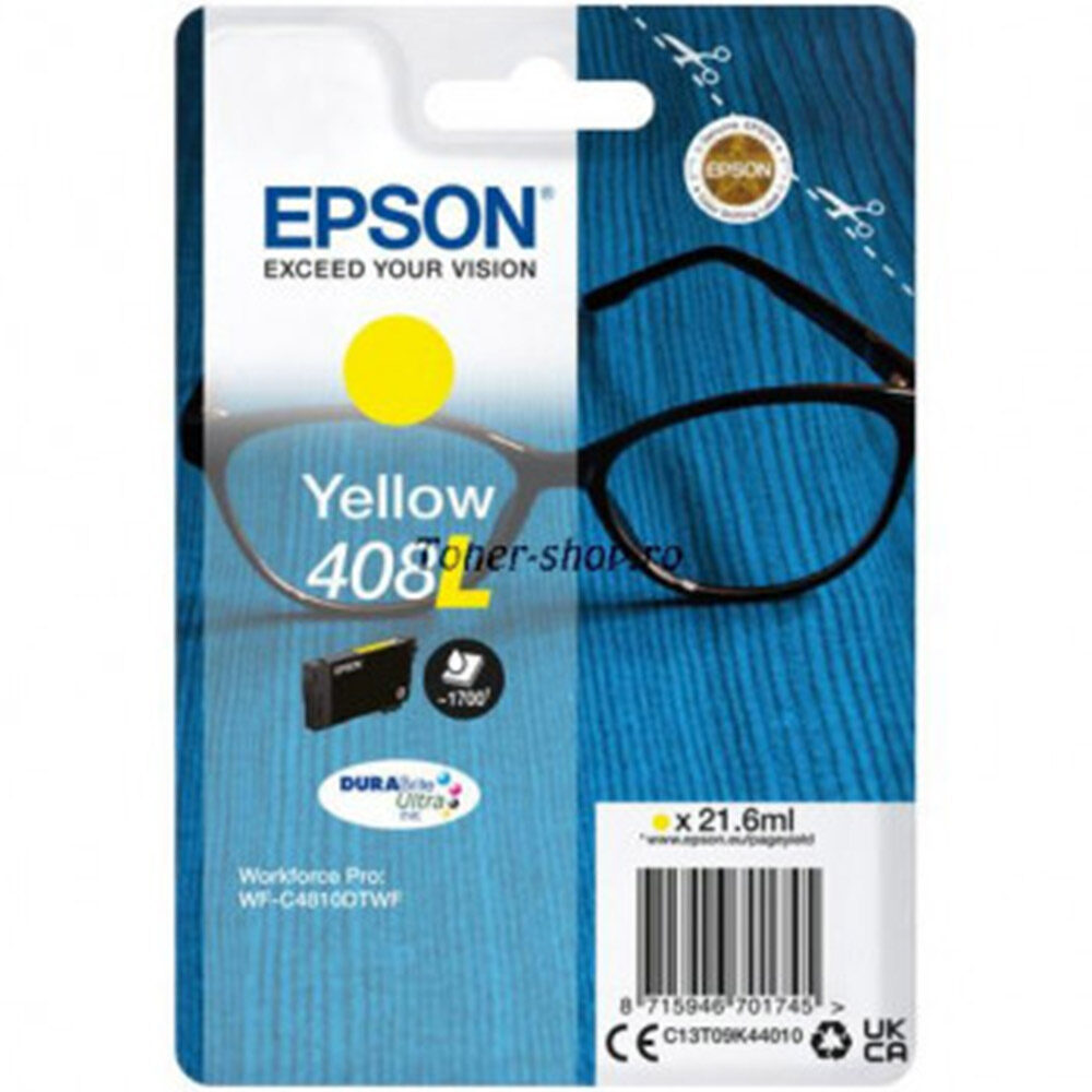 Cartus cerneala Epson 408L Ink Tank, DURABrite Ultra ink, Yellow, C13T09K44010