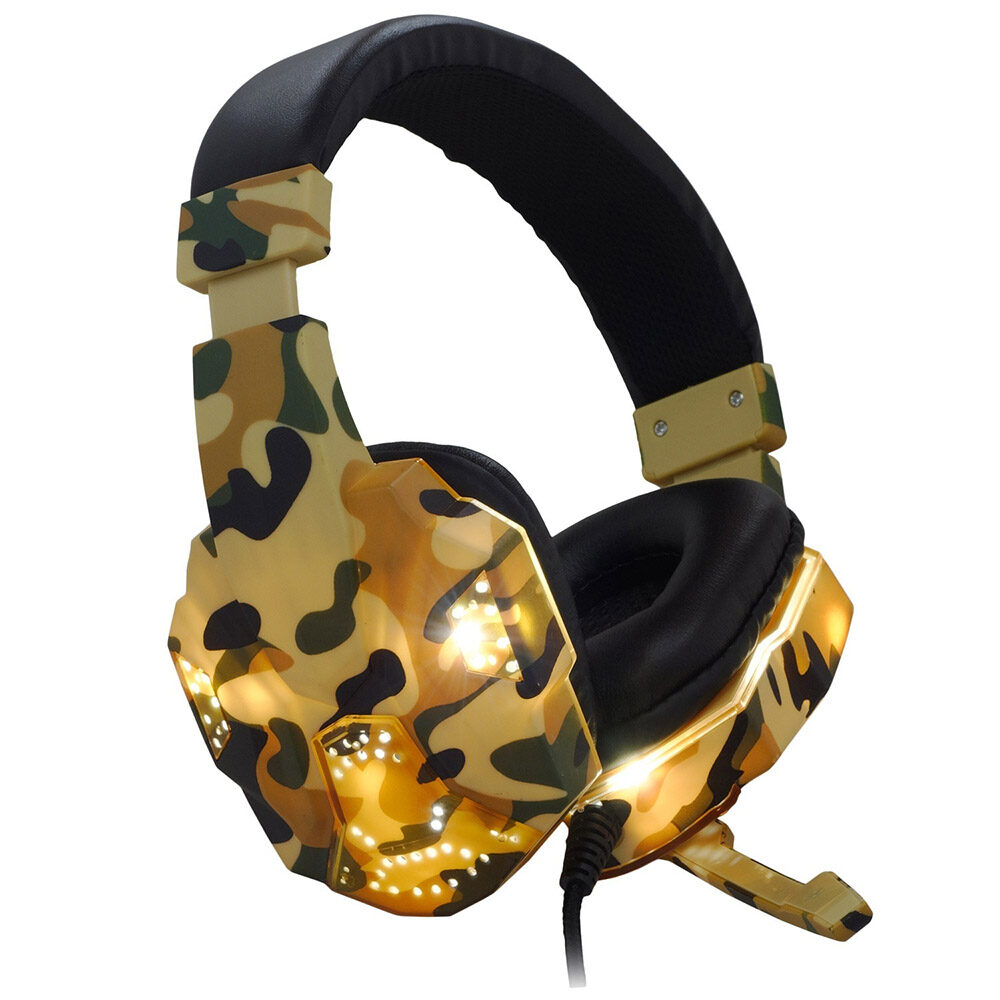 Casti Spacer cu fir SPGH-CAMO, USB, conectare Jack 3.5 mm x 2, camo verde
