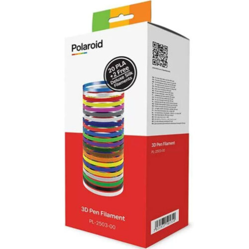 Filament pentru creion 3D Polaroid PL25-0300, material PLA, diamentru 1.75 mm, 20 role x 5 m, diverse culori