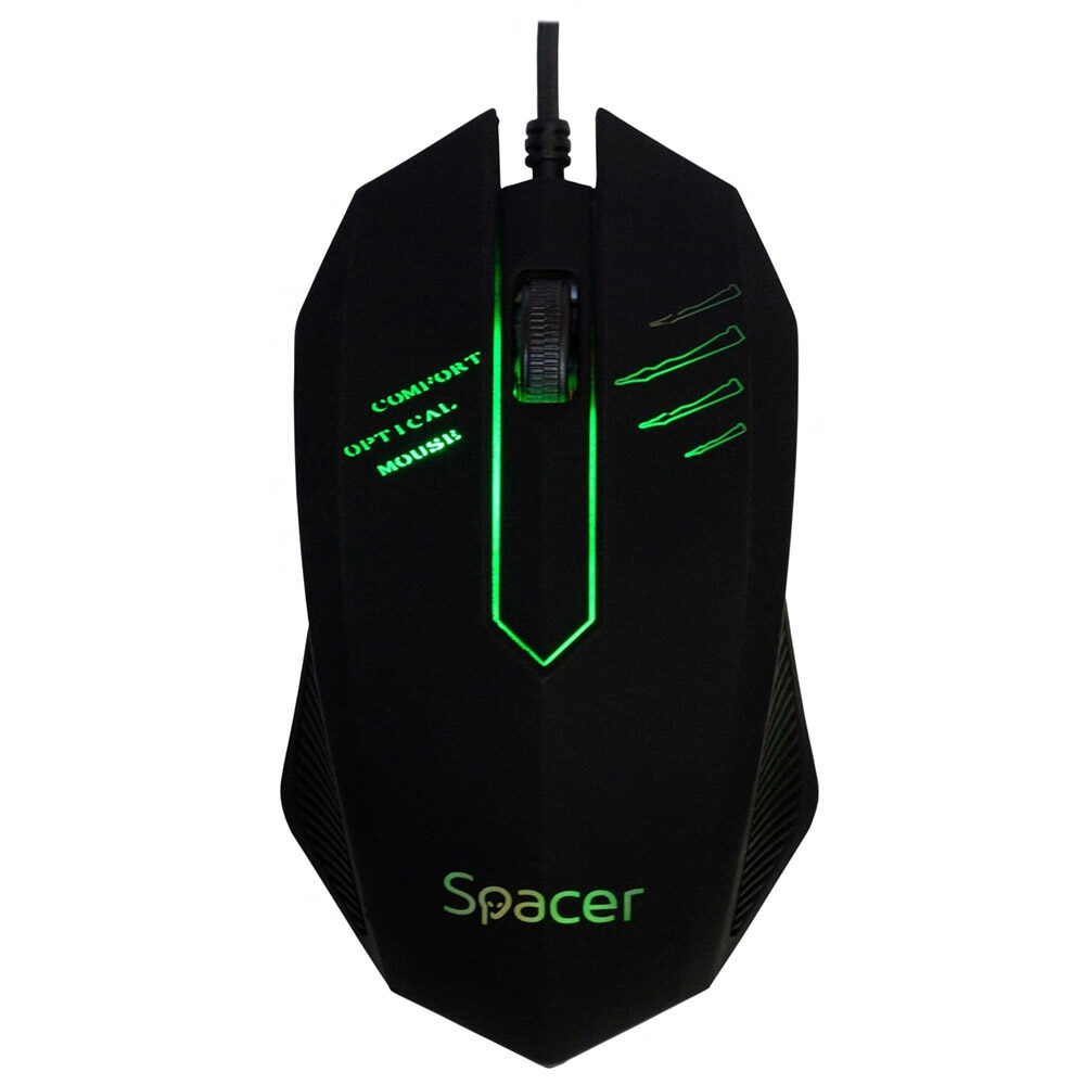 Mouse Spacer, Iluminare RGB, Negru, SPMO-M20