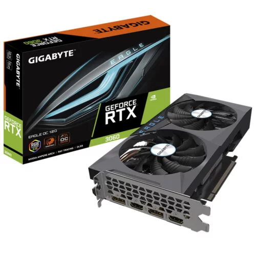 Placa video Gigabyte GeForce RTX 3060 EAGLE 12G 2.0 LHR, GDDR6, 192 bit, PCIe 4.0