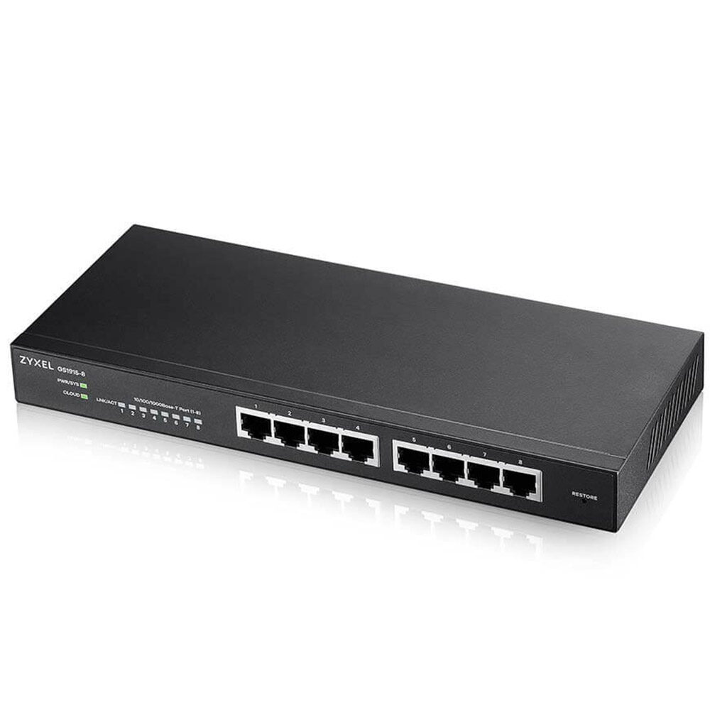 Switch ZyXEL GS1915-8, 8 Porturi, Gigabit, Autonom sau Nebula, GS1915-8-EU0101F