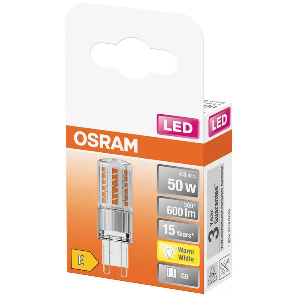 Bec LED Osram PIN, G9, 4.8W, 600 lm, lumina calda