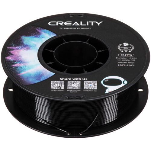 Filament pentru imprimanta 3D CREALITY CR PETG BLACK, 1.75mm, 1.3kg, Negru