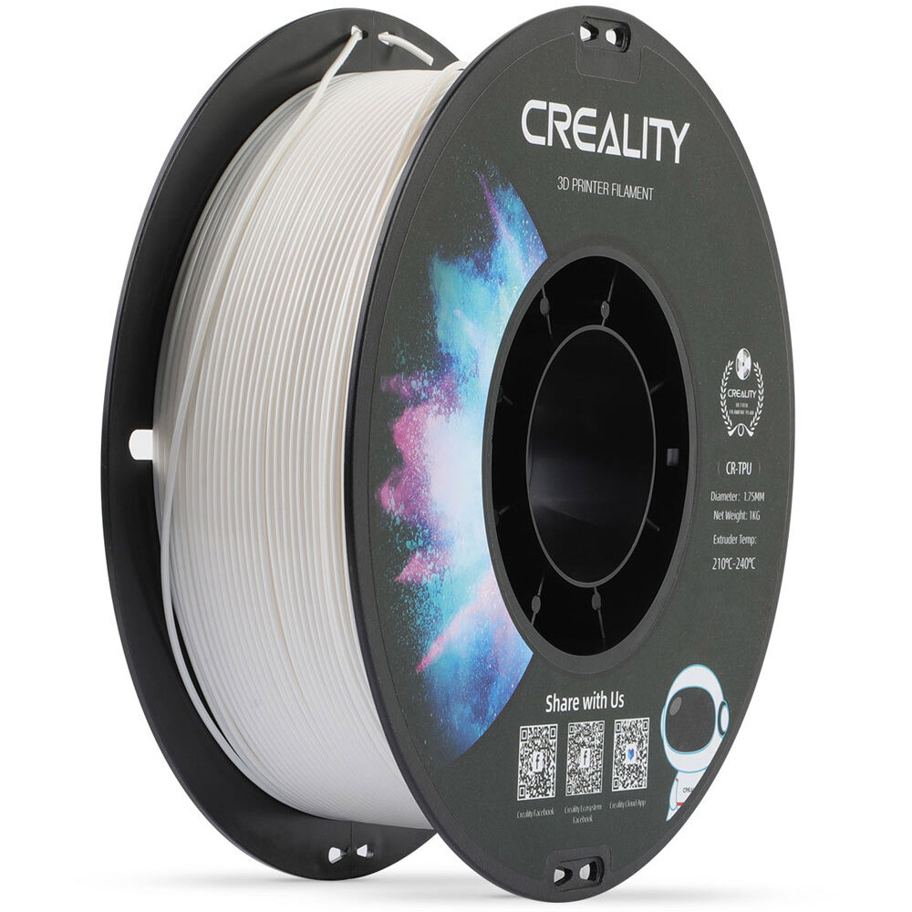 Filament pentru imprimanta 3D CREALITY CR-TPU WHITE, 1.75mm, 1kg, Alb