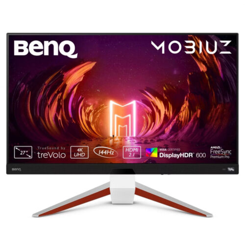 Monitor BENQ EX2710U, 27 inch, Flicker-free, Low Blue Light, HDR10, HDMI, DisplayPort, Alb si Negru