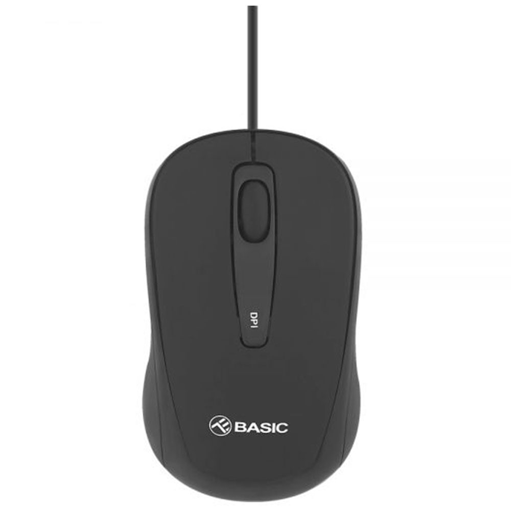Mouse cu fir Tellur basic, mini, negru