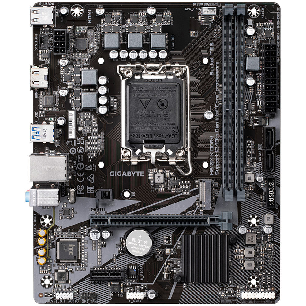 Placa de baza Gigabyte H610M S2H D4, Socket 1700, DDR4, HDMI, PCIe, SATA 6 Gb/s, 1 Gbps LAN, mATX
