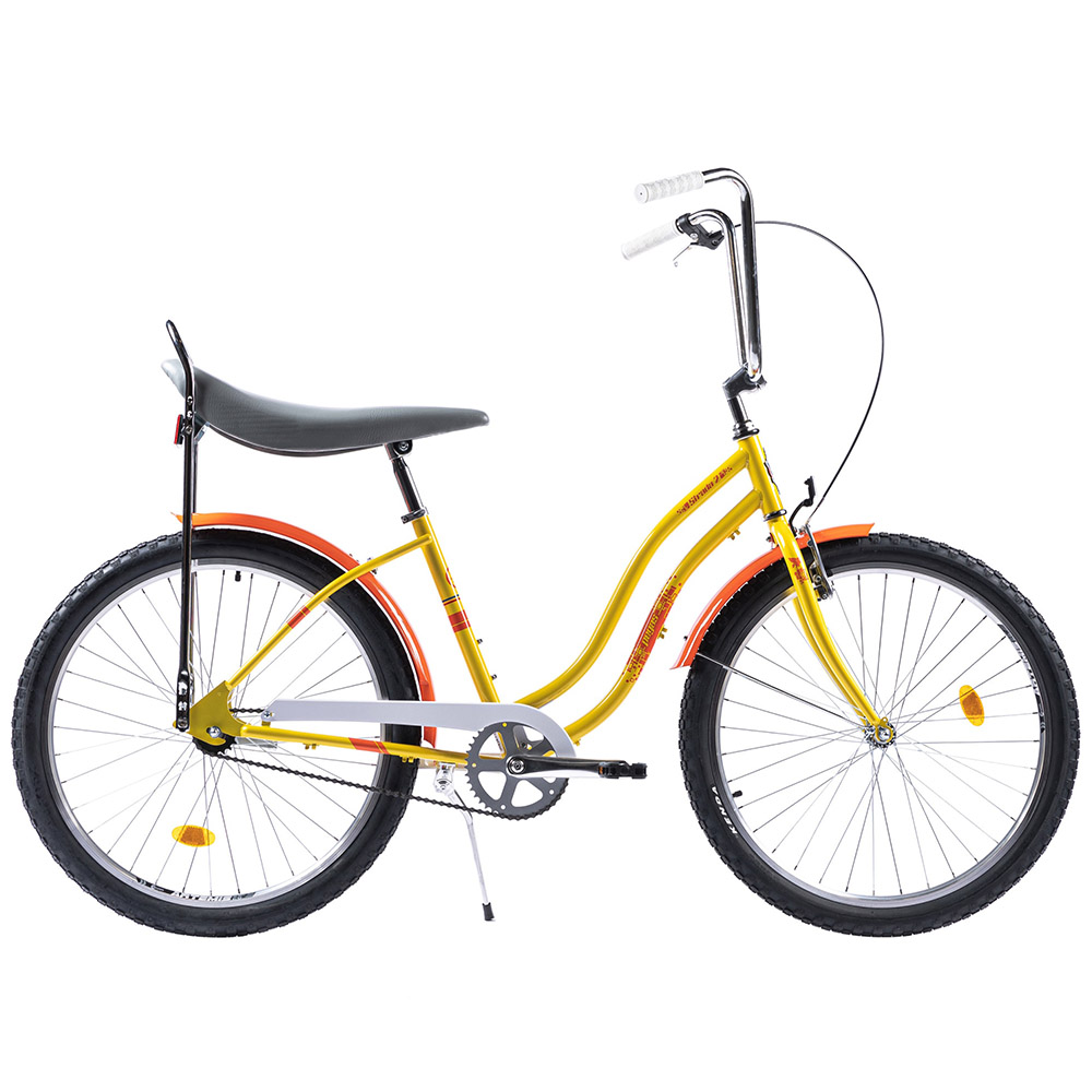 Bicicleta Oras Pegas Strada 2, 26 inch, Otel 1S, Galben Rosu, STRADA2ST1S261GR