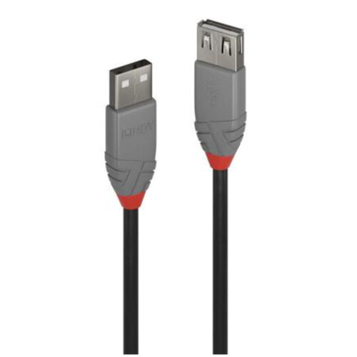 Lindy Cablu USB 2.0 Ext. USB 2m, latime de banda 480Mbps, Anthra, LY-36703