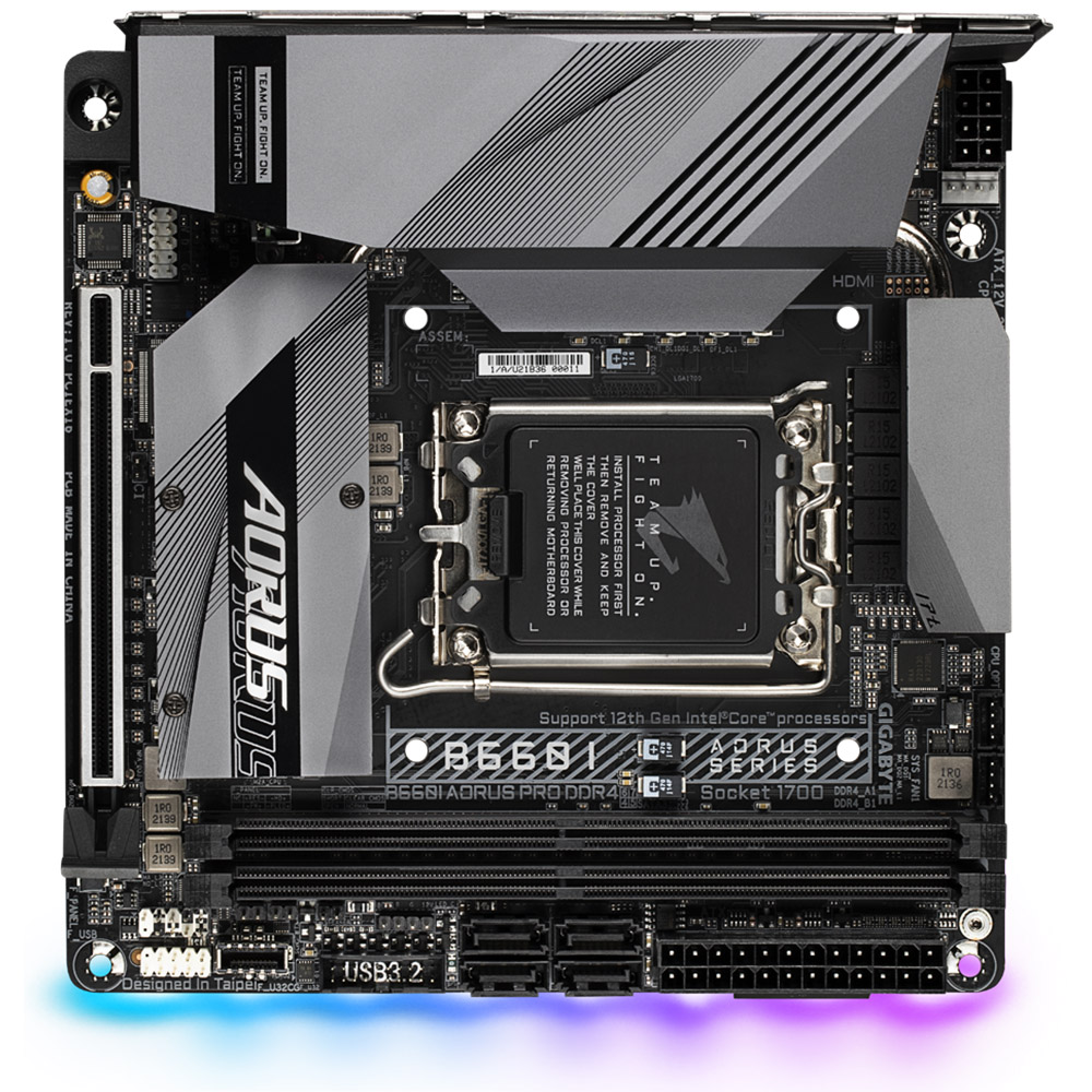 Placa de baza Gigabyte B760I AORUS PRO D4, LGA 1700, DDR4, HDMI, DisplayPort, PCIe, M.2, SATA 6Gbps, Mini-ITX